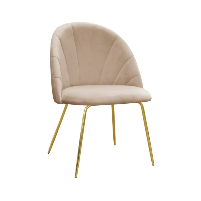 Krzesło tapicerowane Andora na złotych nogach