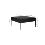 Ława Riva 90 cm z 2 szufladami i metalowymi nogami w nowoczesnym stylu do salonu
