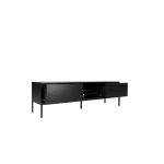 Szafka RTV Riva 170 cm czarna z metalowymi nogami w stylu nowoczesnym do salonu