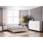 Komoda Milano 180 cm ze złotymi dodatkami w stylu glamour do salonu, sypialni
