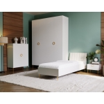 Komoda Milano 90 cm, dwudrzwiowa w kolorze kaszmir do salonu, przedpokoju