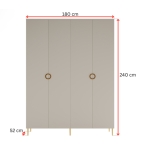 Szafa Milano 180 cm w kolorze kaszmiru z szufladami do sypialni, garderoby