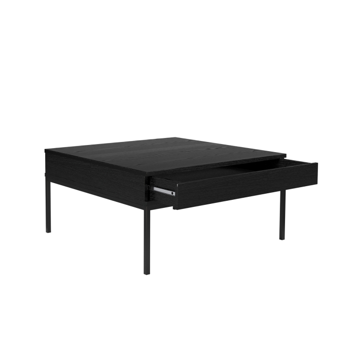 Ława Riva 90 cm z 2 szufladami i metalowymi nogami w nowoczesnym stylu do salonu