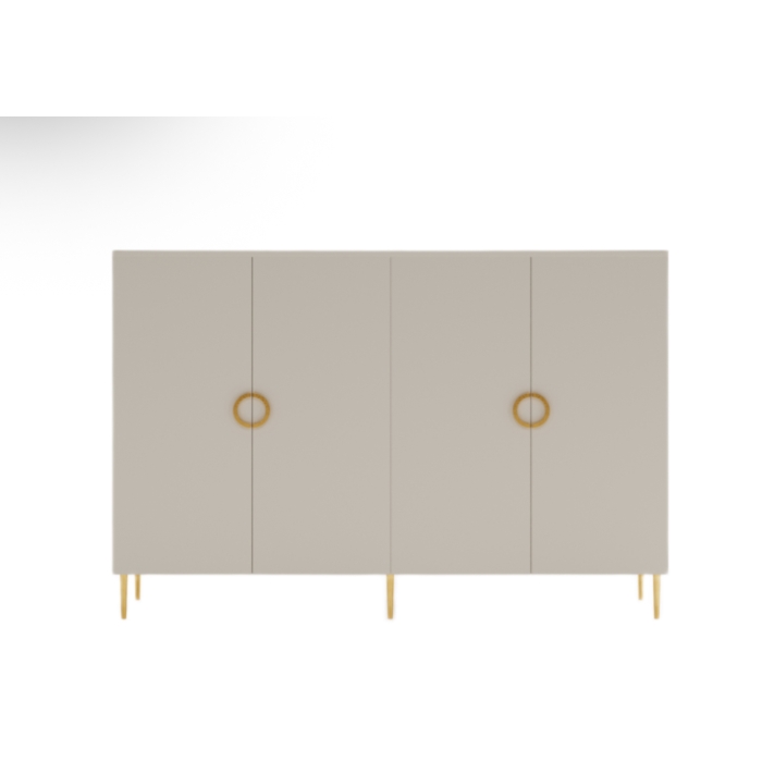 Komoda Milano 180 cm ze złotymi dodatkami w stylu glamour do salonu, sypialni