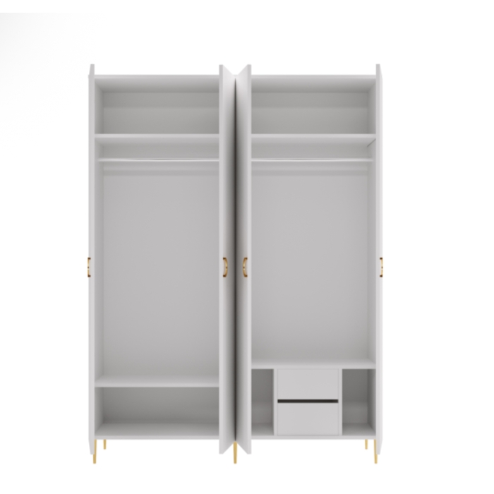 Szafa Milano 180 cm w kolorze kaszmiru z szufladami do sypialni, garderoby