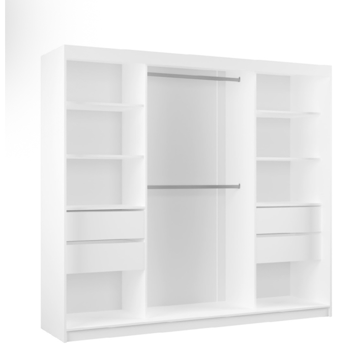Szafa przesuwna Fresh 240 cm minimalistyczna trzydrzwiowa
