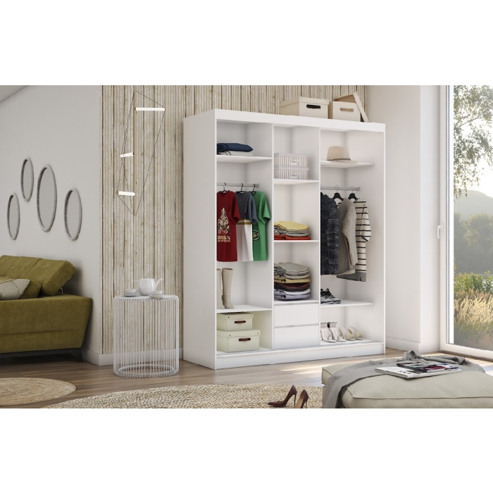 Szafa przesuwna Fresh 180 cm minimalistyczna trzydrzwiowa