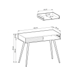 Toaletka / Konsola GROOVE T102 Beż – 2 szuflady, ryflowane fronty