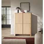 Komoda SOFT EDGE K103 – 4 szafki z półkami (Kaszmir / Dąb Vicenza)