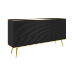 Komoda GROOVE K160 Beż – 3 szafki, ryflowane fronty