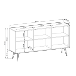 Komoda GROOVE K160 Beż – 3 szafki, ryflowane fronty