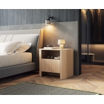 Stolik nocny SOFT EDGE 52 Kaszmir – wnęka + szuflada