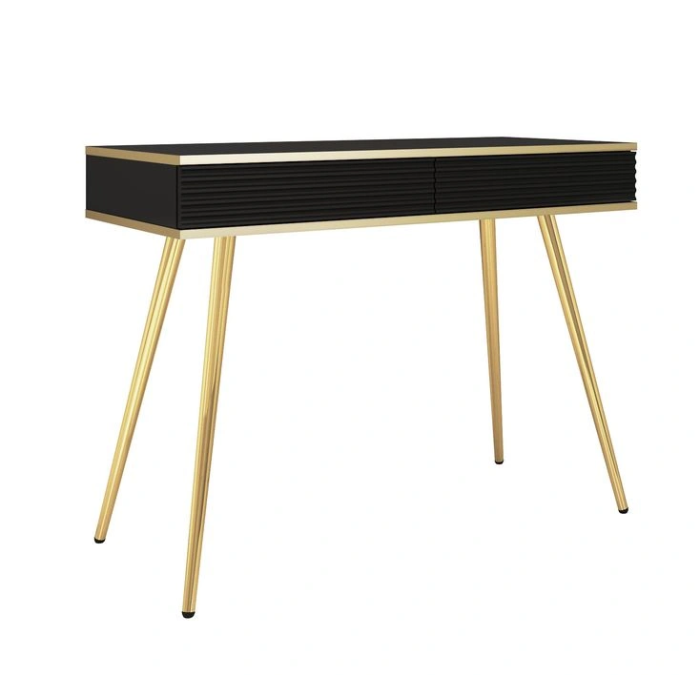 Toaletka / Konsola GROOVE T102 Beż – 2 szuflady, ryflowane fronty
