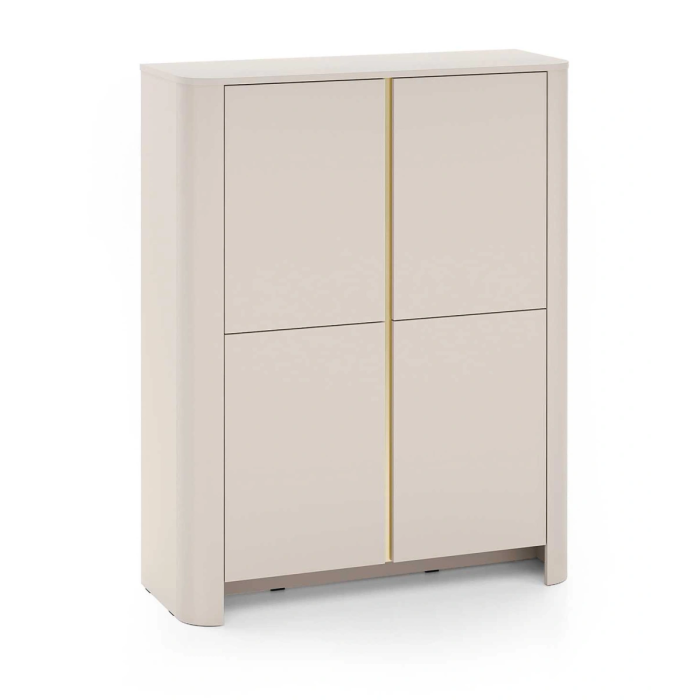 Komoda SOFT EDGE K103 – 4 szafki z półkami (Kaszmir / Dąb Vicenza)