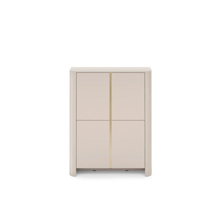 Komoda SOFT EDGE K103 – 4 szafki z półkami (Kaszmir / Dąb Vicenza)
