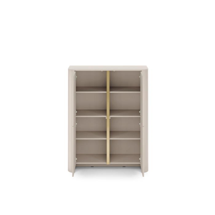 Komoda SOFT EDGE K103 – 4 szafki z półkami (Kaszmir / Dąb Vicenza)