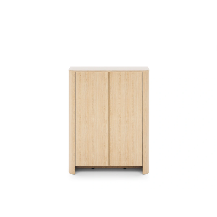 Komoda SOFT EDGE K103 – 4 szafki z półkami (Kaszmir / Dąb Vicenza)