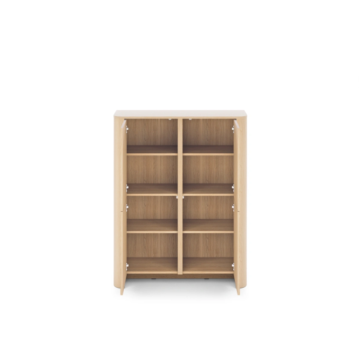 Komoda SOFT EDGE K103 – 4 szafki z półkami (Kaszmir / Dąb Vicenza)