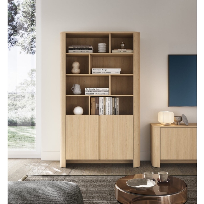 Zestaw Mebli SOFT EDGE – Dąb Vicenza (Regał RG103 + RTV 168 + Komoda KSZ168)