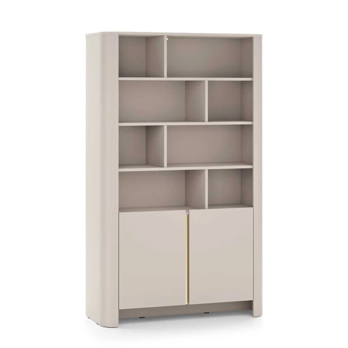 Regał SOFT EDGE RG103 – 2 szafki + półki (Kaszmir / Dąb Vicenza)