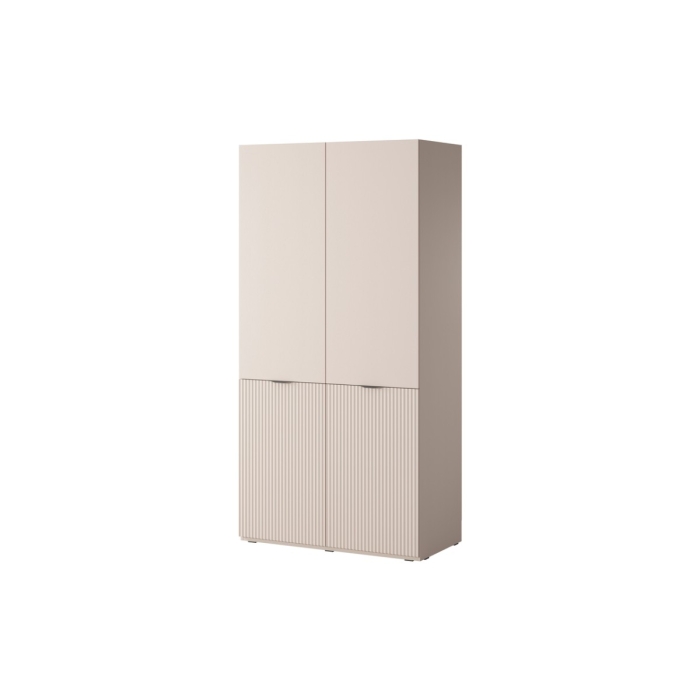 Zestaw Szaf NOVA FLUTE 202 – kaszmir, drążki + półki, ramka aluminiowa