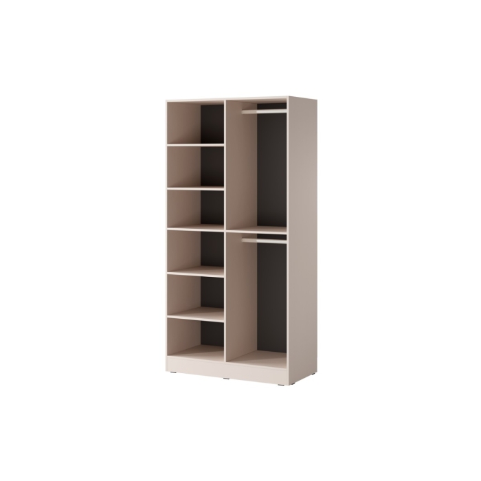 Zestaw Szaf NOVA FLUTE 202 – kaszmir, drążki + półki, ramka aluminiowa