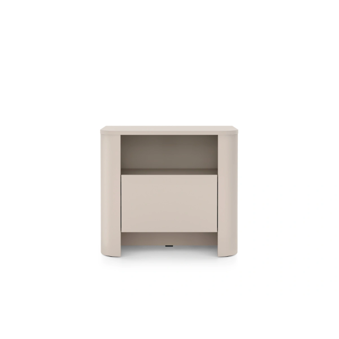 Stolik nocny SOFT EDGE 52 Kaszmir – wnęka + szuflada