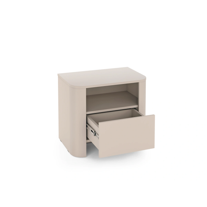 Stolik nocny SOFT EDGE 52 Kaszmir – wnęka + szuflada