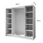 Szafa modułowa LALA w kolorach biały / czarny / kaszmir – do wyboru szerokość 100, 150 lub 200 cm