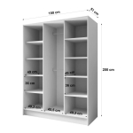 Szafa modułowa LALA w kolorach biały / czarny / kaszmir – do wyboru szerokość 100, 150 lub 200 cm