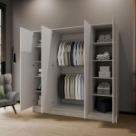 Szafa modułowa LALA w kolorach biały / czarny / kaszmir – do wyboru szerokość 100, 150 lub 200 cm