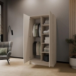 Szafa modułowa LALA w kolorach biały / czarny / kaszmir – do wyboru szerokość 100, 150 lub 200 cm