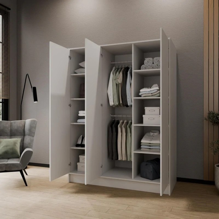 Szafa modułowa LALA w kolorach biały / czarny / kaszmir – do wyboru szerokość 100, 150 lub 200 cm