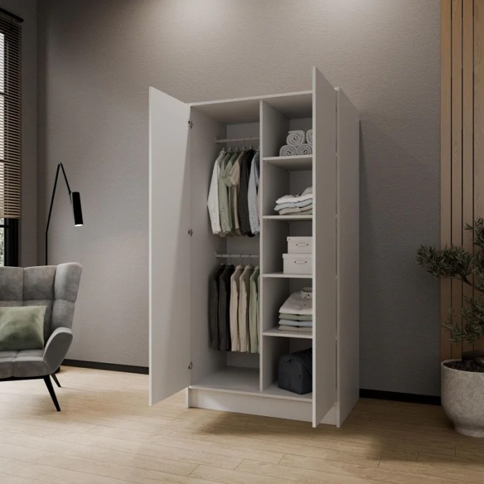 Szafa modułowa LALA w kolorach biały / czarny / kaszmir – do wyboru szerokość 100, 150 lub 200 cm