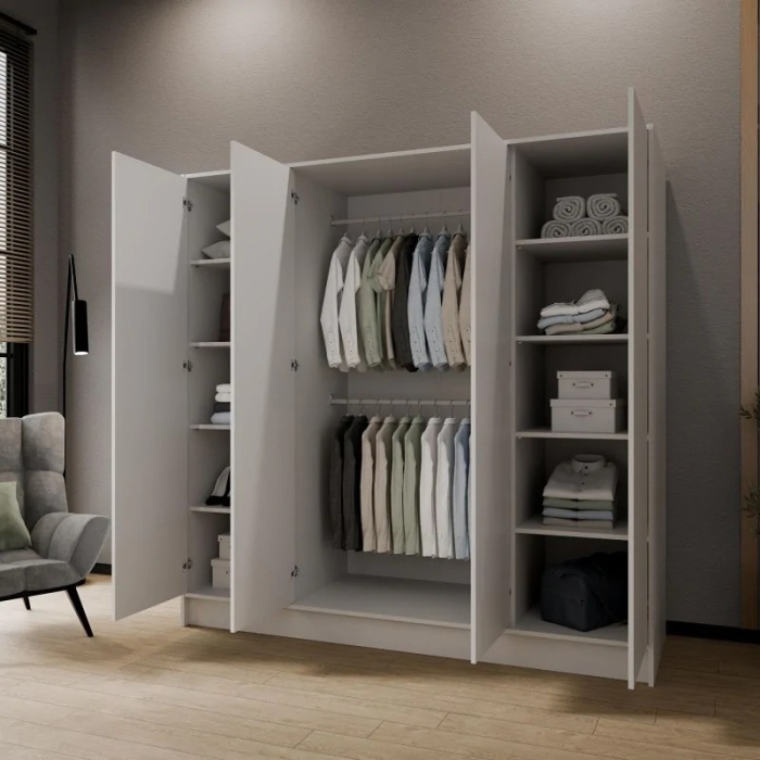 Szafa modułowa LALA w kolorach biały / czarny / kaszmir – do wyboru szerokość 100, 150 lub 200 cm