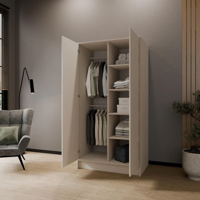 Szafa modułowa LALA w kolorach biały / czarny / kaszmir – do wyboru szerokość 100, 150 lub 200 cm