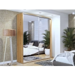 Szafa przesuwna Mono V 200 cm biała z 2 lustrami