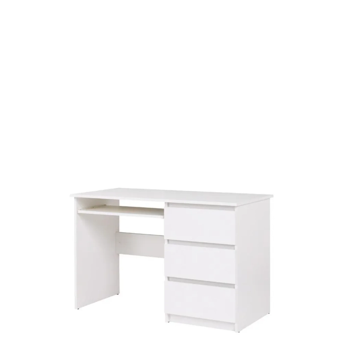 Biurko z szufladami Wojtek o szerokości 110 cm do gabinetu, biura czy do pokoju dziecka w kolorze dąb riviera sonoma białym