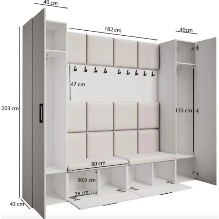 Garderoba z siedziskiem Coco 4 242 cm dąb artisan klasyczny