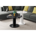 Ława LUMADO 80 cm – Okrągły stolik kawowy z geometryczną nogą | Nowoczesny design
