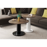 Ława LUMADO 80 cm – Okrągły stolik kawowy z geometryczną nogą | Nowoczesny design