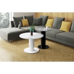 Ława LUMADO 80 cm – Okrągły stolik kawowy z geometryczną nogą | Nowoczesny design