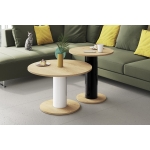 Ława LUMADO 80 cm – Okrągły stolik kawowy z geometryczną nogą | Nowoczesny design