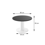Ława LUMADO 80 cm – Okrągły stolik kawowy z geometryczną nogą | Nowoczesny design