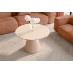 Ława LUNARA 80 cm – Okrągła ława z prążkowaną nogą | Amore Colore