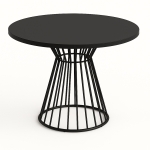 Stół okrągły ARLO – 75, 90, 100, 110 cm, nowoczesna, minimalistyczna podstawa z prętów metalowych, czarna, do salonu, jadalni w 10 kolorach blatu do w