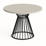 Stół okrągły ARLO – 75, 90, 100, 110 cm, nowoczesna, minimalistyczna podstawa z prętów metalowych, czarna, do salonu, jadalni w 10 kolorach blatu do w