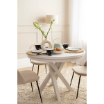 Stół okrągły NERO – loftowy styl, czarna podstawa, nowoczesny design, fi 75–110 cm