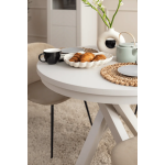 Stół okrągły NERO – loftowy styl, czarna podstawa, nowoczesny design, fi 75–110 cm