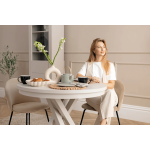 Stół okrągły NERO – loftowy styl, czarna podstawa, nowoczesny design, fi 75–110 cm
